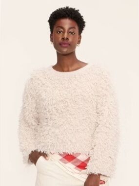 Woolrich Women's Shaggy Crewneck Sweater in Cream - Size M (New Without Tags)